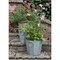 Beveled Zinc Flower Pots Set with Metal Handles Indoor Outdoor